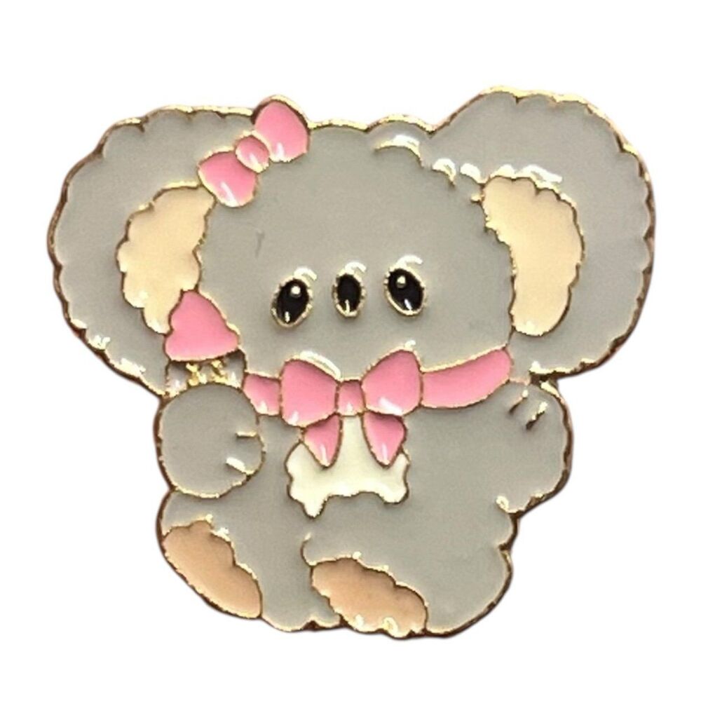 Kawaii Koala Pastel Pink Bow and Ice cream Enamel Pin